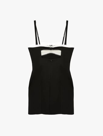 Kalp Yaka Kolsuz Bağcıklı Fiyonklu Bodycon Mini Elbise
