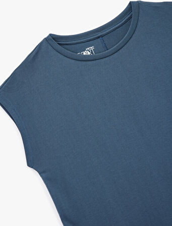 Rahat Kalıp Kısa Kollu Bisiklet Yaka Spor Tişört