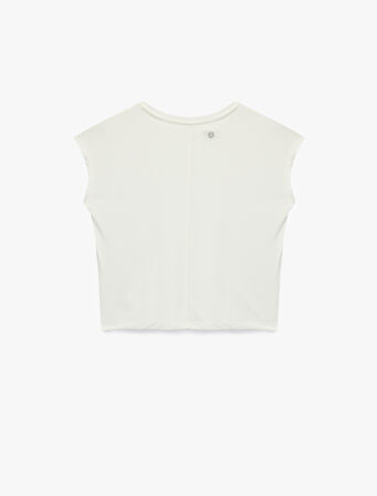 Rahat Kalıp Modal Kumaş Bisiklet Yaka Spor Sıfır Kol Tişört