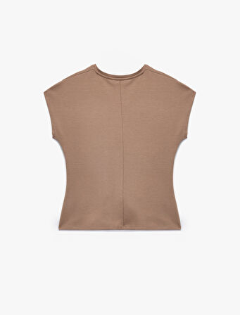 Slim Fit Metal Aksesuar Detaylı Kolsuz Bluz