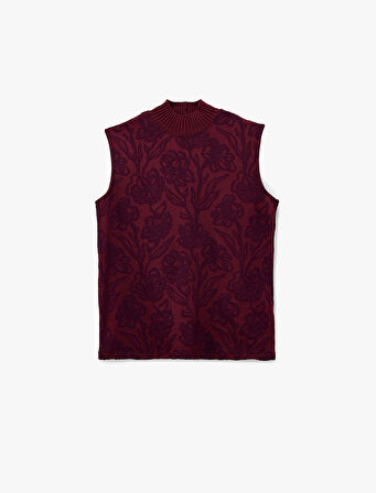 Balıkçı Yaka Kolsuz Floral Desenli Bluz