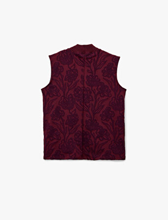 Balıkçı Yaka Kolsuz Floral Desenli Bluz