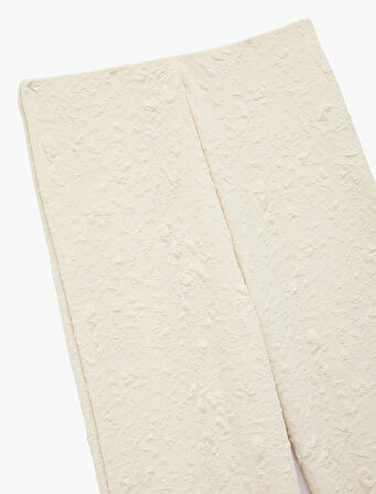 Düz Geniş Paça Dokulu Palazzo Pantolon