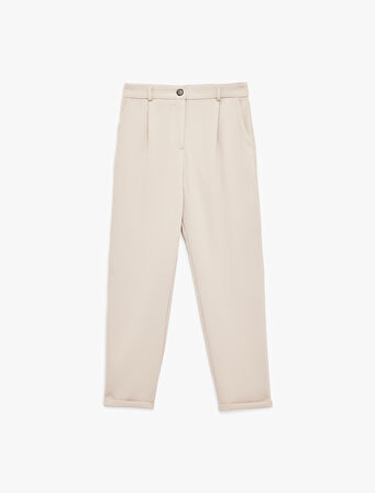 Slim Fit Cepli Pile Detaylı Cepli Chino Havuç Pantolon