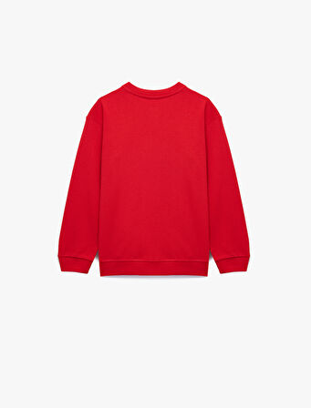 Pamuklu Uzun Kollu Bisiklet Yaka Atatürk Baskılı Sweatshirt