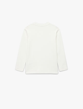 Pamuklu Uzun Kollu Bisiklet Yaka Atatürk Baskılı Tişört