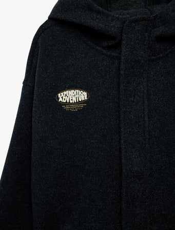 Fermuarlı Uzun Kollu Oversize Kapşonlu Ceket