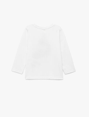 Pamuklu Uzun Kollu Bisiklet Yaka Atatürk Baskılı Tişört