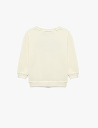 Lisanslı Snoopy Baskılı Uzun Kollu Pamuklu Sweatshirt