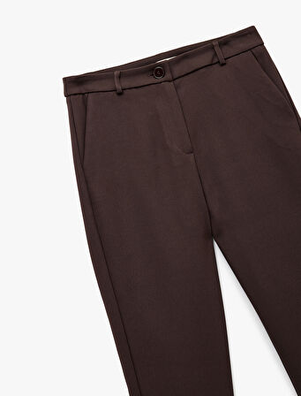 Normal Bel Yan Cepli Kumaş Cigarette Pantolon