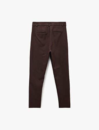 Normal Bel Yan Cepli Kumaş Cigarette Pantolon