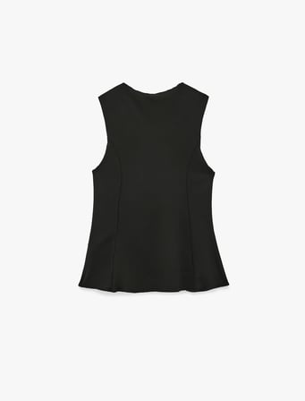Slim Fit Bisiklet Yaka Kolsuz Bluz