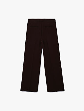 Kemer Detaylı Bilek Boy Geniş Paça Krep Palazzo Pantolon