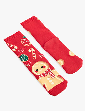 Yılbaşı Temalı Pamuklu Kalın Soket Çorap