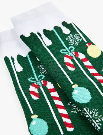Pamuklu Kalın Soket Yılbaşı Çorabı
