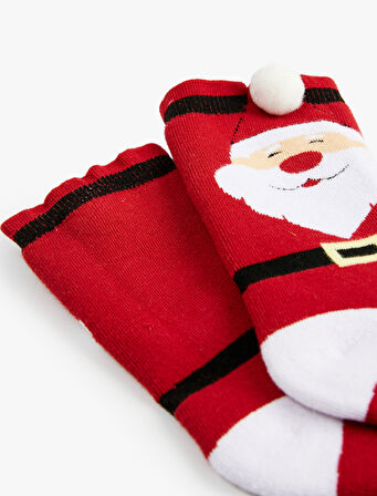 Noel Baba Baskılı Pamuklu Soket Havlu Çorap
