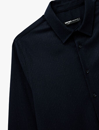 Regular Fit Viskon Karışımlı Klasik Yaka Uzun Kollu Gömlek