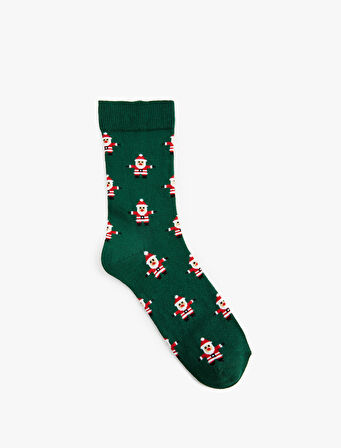 Noel Baba Desenli Soket Çorap