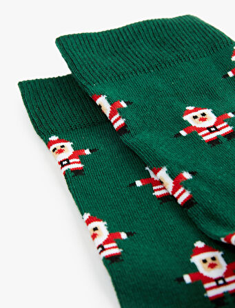 Noel Baba Desenli Soket Çorap