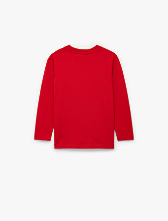 Atatürk Nakışlı Pamuklu Uzun Kollu Bisiklet Yaka Tişört