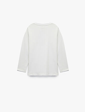 Uzun Kollu Bisiklet Yaka Atatürk Baskılı Pamuklu Tişört