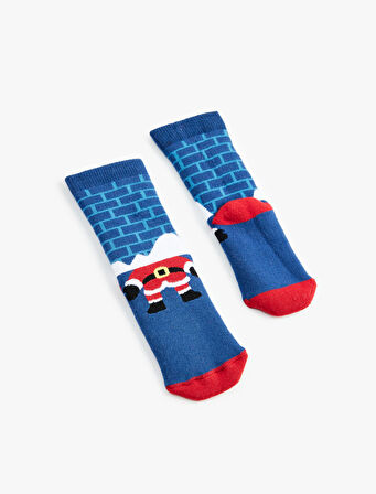 Noel Baba Detaylı Pamuklu Havlu Çorap 