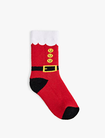 Noel Baba Detaylı Pamuklu Havlu Çorap 