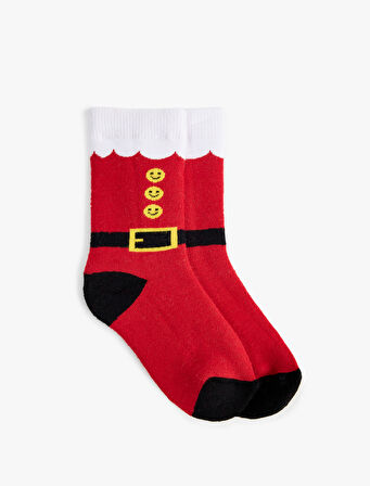 Noel Baba Detaylı Pamuklu Havlu Çorap 