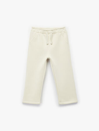 Cepli Beli Bağcıklı Pamuklu Basic Eşofman Altı