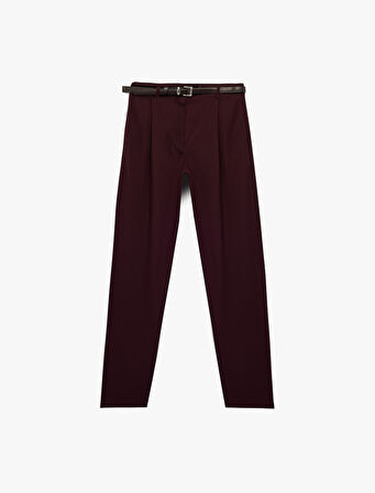 Normal Bel Regular Fit Cepli Kemerli Kumaş Pantolon