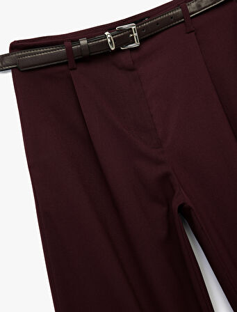 Normal Bel Regular Fit Cepli Kemerli Kumaş Pantolon