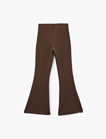 Slim Fit Pamuklu İspanyol Paça Tayt Pantolon