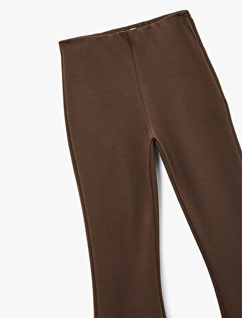 Slim Fit Pamuklu İspanyol Paça Tayt Pantolon