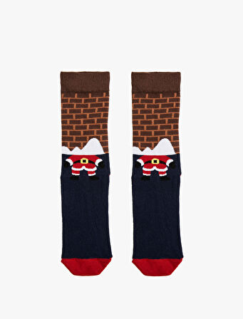 Yılbaşı Temalı Pamuklu Soket Çorap