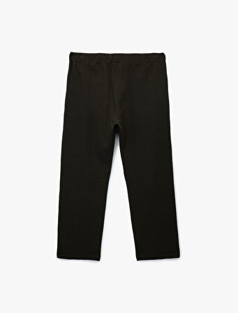 Pamuklu Dokulu Cep Detaylı Beli Bağcıklı Eşofman Altı