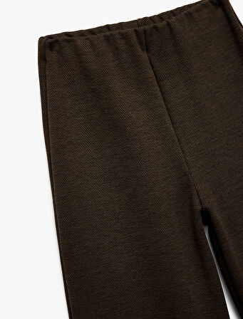 Viskon Karışımlı Basic Geniş Paça Pantolon