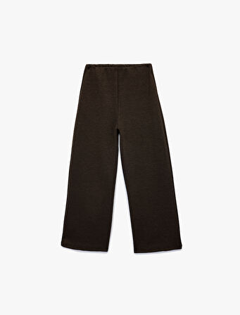 Viskon Karışımlı Basic Geniş Paça Pantolon