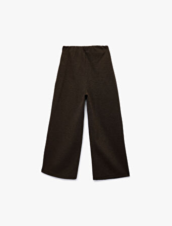 Viskon Karışımlı Basic Geniş Paça Pantolon