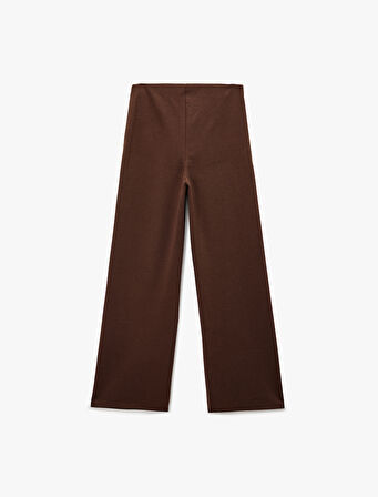 Slim Fit Düz Geniş Paça Kumaş Pantolon