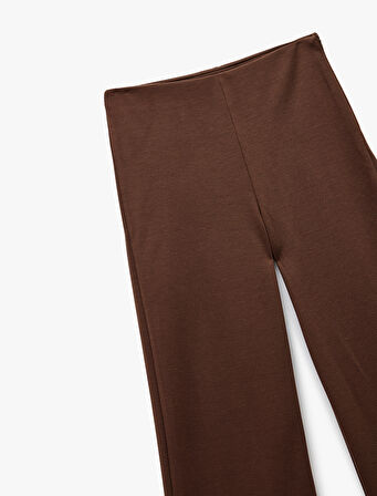 Slim Fit Düz Geniş Paça Kumaş Pantolon