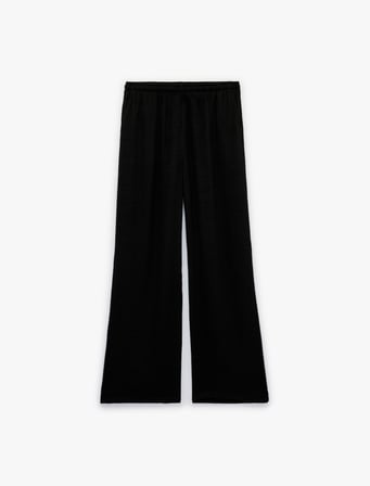 Beli Bağcıklı Cep Detaylı Düz Paça Viskon Karışımlı Pantolon