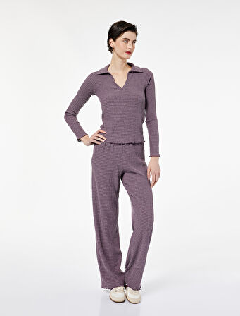 Slim Fit Bürümcük Kumaş Bol Paça Pantolon