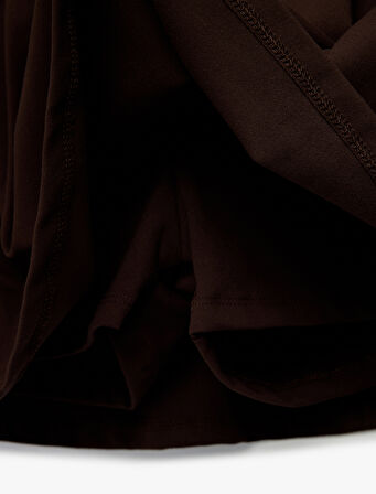 Yüksek Bel Biyeli Mini Spor Şort Etek