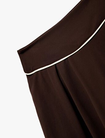 Yüksek Bel Biyeli Mini Spor Şort Etek