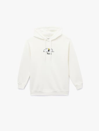 Snoopy Lisanslı Kapüşonlu Uzun Kollu Arkası Baskılı Oversize Sweatshirt
