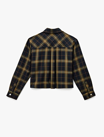 Regular Fit Cep Detaylı Uzun Kollu Ekose Gömlek