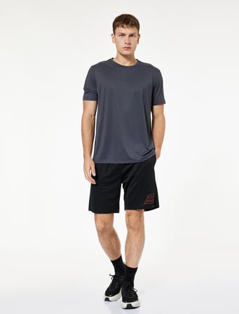 Regular Fit Kısa Kollu Bisiklet Yaka Spor Tişört