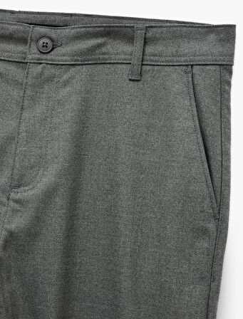 Slim Fit Cepli Viskon Karışımlı Kumaş Pantolon