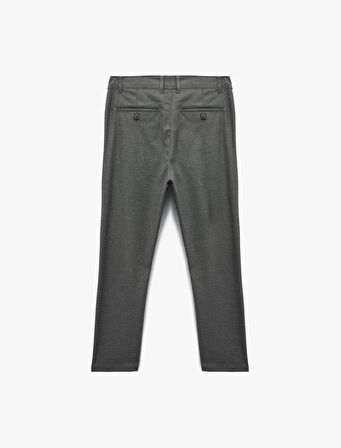 Slim Fit Cepli Viskon Karışımlı Kumaş Pantolon
