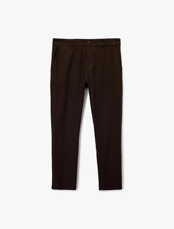 Slim Fit Cepli Viskon Karışımlı Kumaş Pantolon